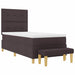 Pat cu arcuri cu headboard Maro închis 200 x 100 cm țesătură - WALTI WALTI