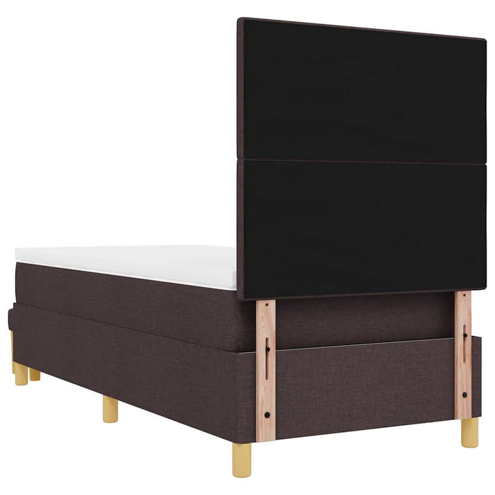 Pat cu arcuri cu headboard Maro închis 200 x 100 cm țesătură - WALTI WALTI