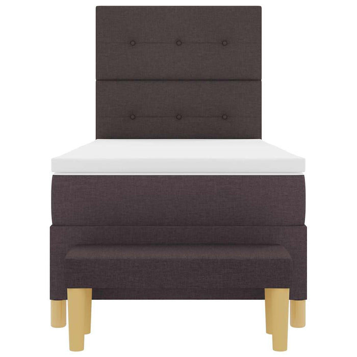 Pat cu arcuri cu headboard Maro închis 200 x 100 cm țesătură - WALTI WALTI