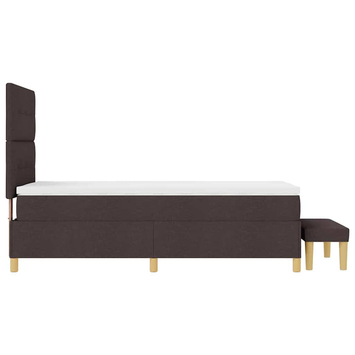 Pat cu arcuri cu headboard Maro închis 200 x 100 cm țesătură - WALTI WALTI