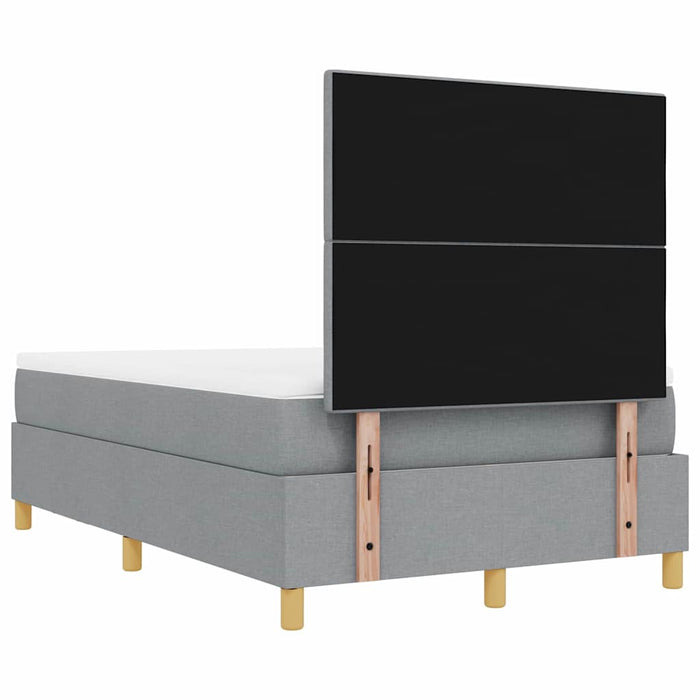 Pat cu arcuri cu headboard Gri deschis 190 x 120 cm țesătură - WALTI WALTI