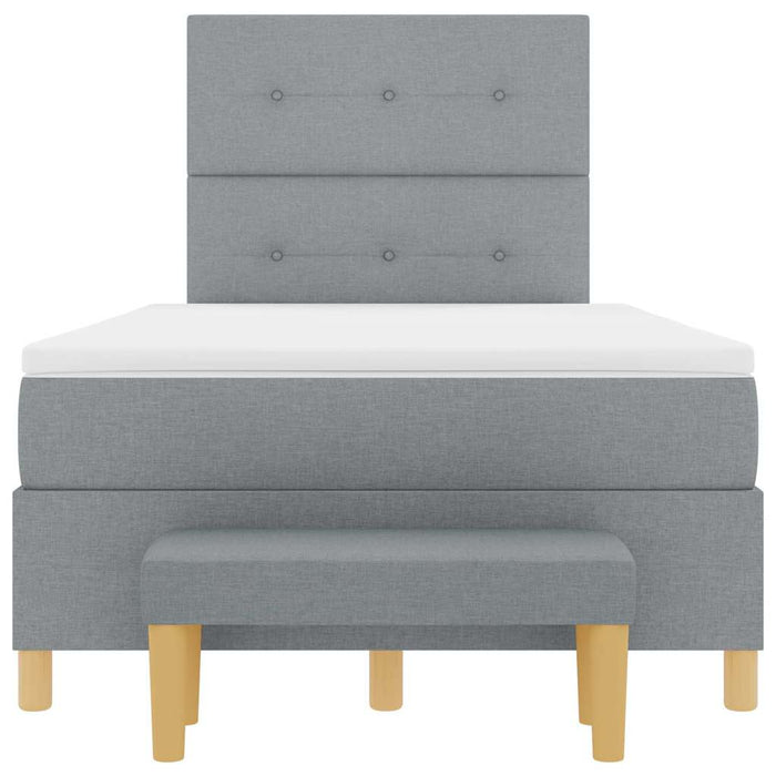 Pat cu arcuri cu headboard Gri deschis 190 x 120 cm țesătură - WALTI WALTI