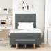 Pat cu arcuri cu headboard Gri închis 190 x 120 cm țesătură - WALTI WALTI