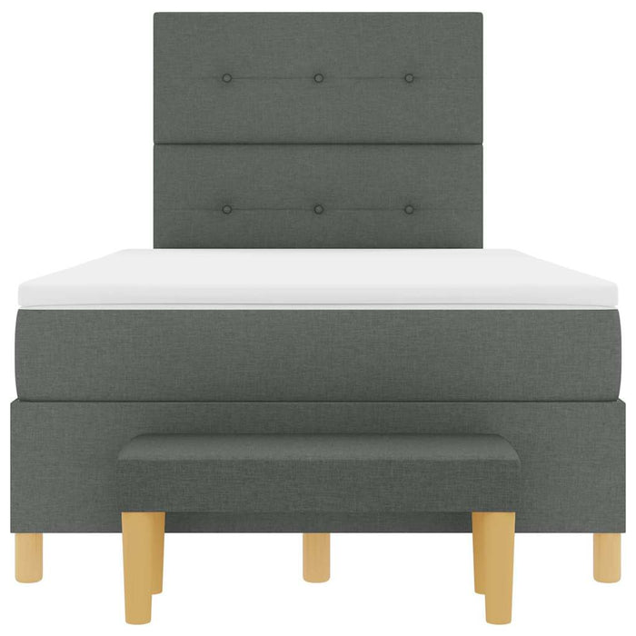 Pat cu arcuri cu headboard Gri închis 190 x 120 cm țesătură - WALTI WALTI
