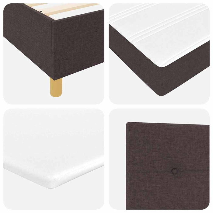 Pat cu arcuri cu headboard Maro închis 190 x 120 cm țesătură WALTI