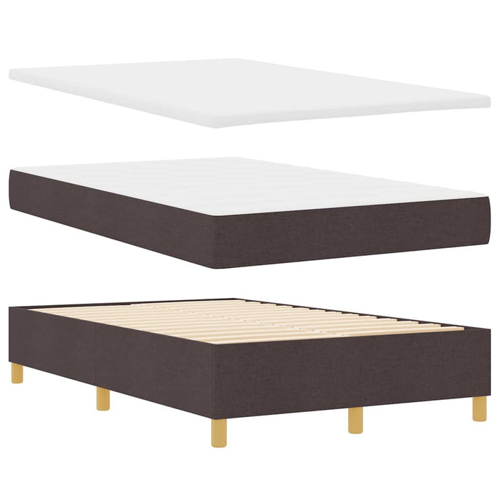 Pat cu arcuri cu headboard Maro închis 190 x 120 cm țesătură WALTI