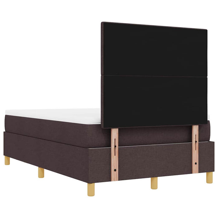 Pat cu arcuri cu headboard Maro închis 190 x 120 cm țesătură WALTI