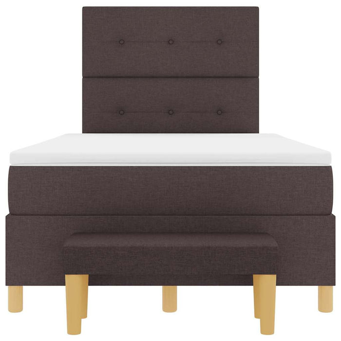 Pat cu arcuri cu headboard Maro închis 190 x 120 cm țesătură WALTI