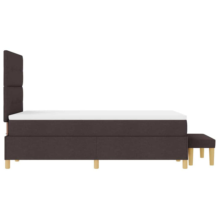 Pat cu arcuri cu headboard Maro închis 190 x 120 cm țesătură WALTI