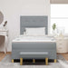 Pat cu arcuri cu headboard Gri deschis 120 x 200 cm țesătură - WALTI WALTI