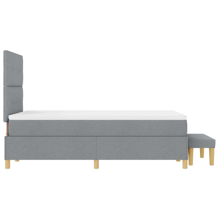 Pat cu arcuri cu headboard Gri deschis 120 x 200 cm țesătură - WALTI WALTI