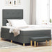 Pat cu arcuri cu headboard Gri închis 200 x 120 cm țesătură - WALTI WALTI