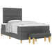 Pat cu arcuri cu headboard Gri închis 200 x 120 cm țesătură - WALTI WALTI