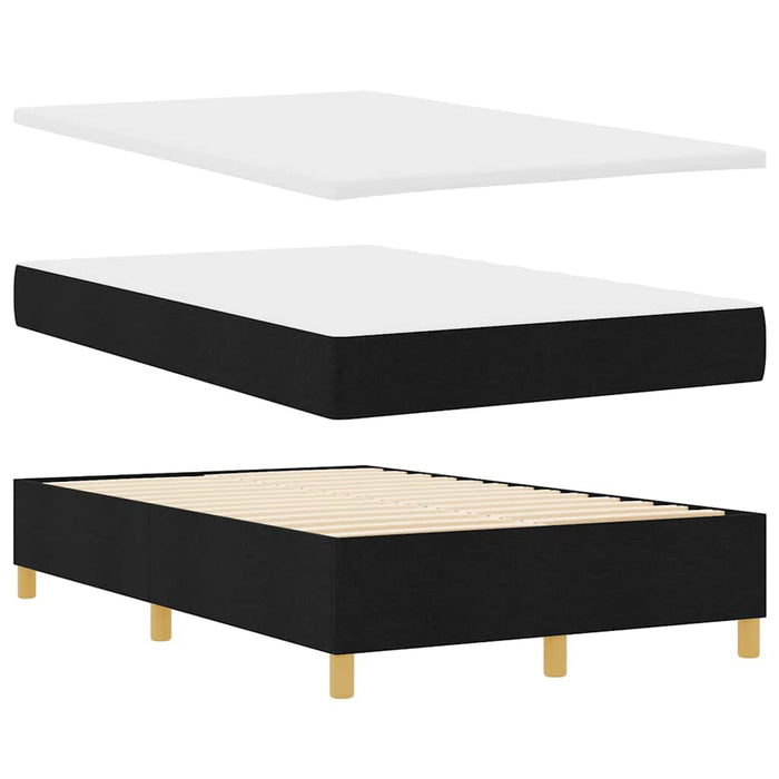 Pat cu arcuri cu headboard Negru 200 x 120 cm țesătură - WALTI WALTI