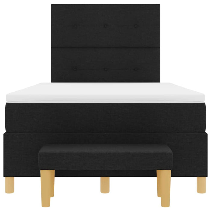 Pat cu arcuri cu headboard Negru 200 x 120 cm țesătură - WALTI WALTI