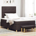 Pat cu arcuri cu headboard Maro închis 200 x 120 cm țesătură - WALTI WALTI