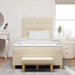 Pat cu arcuri cu saltea cu headboard Crem 120 x 200 cm țesătură - WALTI WALTI