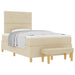 Pat cu arcuri cu saltea cu headboard Crem 120 x 200 cm țesătură - WALTI WALTI