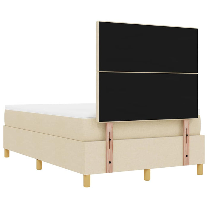 Pat cu arcuri cu saltea cu headboard Crem 120 x 200 cm țesătură - WALTI WALTI