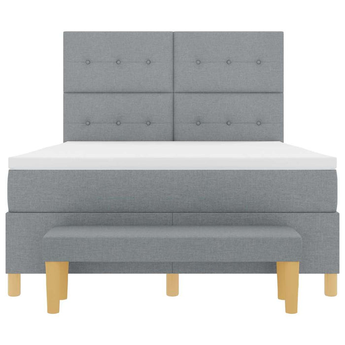 Pat cu arcuri cu saltea Gri deschis 140 x 190 cm țesătură - WALTI WALTI