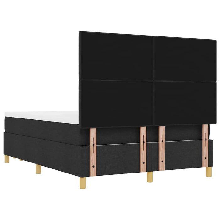 Pat cu arcuri cu saltea Negru 140 x 190 cm țesătură - WALTI WALTI