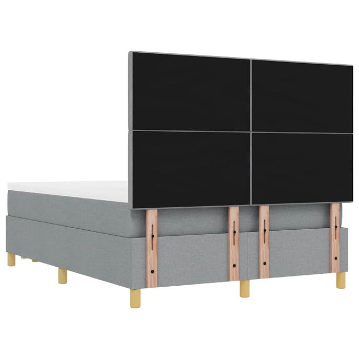 Pat cu arcuri cu saltea Gri deschis 140 x 200 cm țesătură - WALTI WALTI