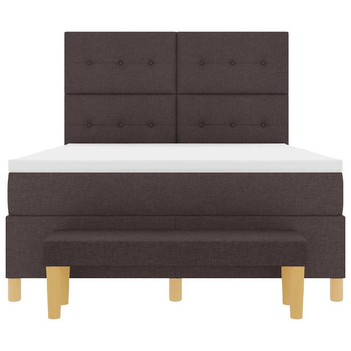Pat cu arcuri cu saltea Maro închis 140 x 200 cm țesătură - WALTI WALTI