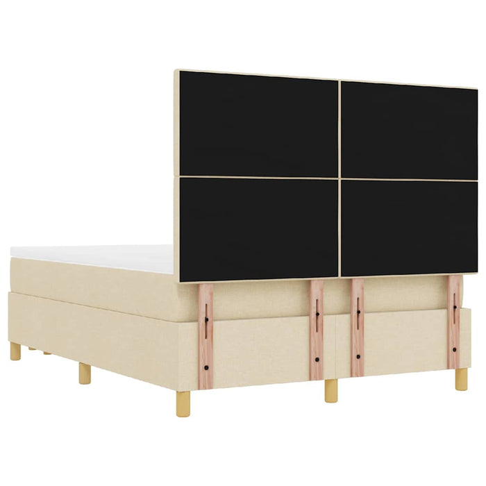 Pat cu arcuri cu pernă cu headboard Crem 200 x 140 cm țesătură - WALTI WALTI