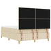 Pat cu arcuri cu pernă cu headboard Crem 200 x 140 cm țesătură - WALTI WALTI