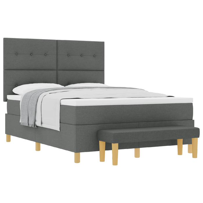 Pat cu arcuri cu saltea Gri închis 160 x 200 cm țesătură - WALTI WALTI