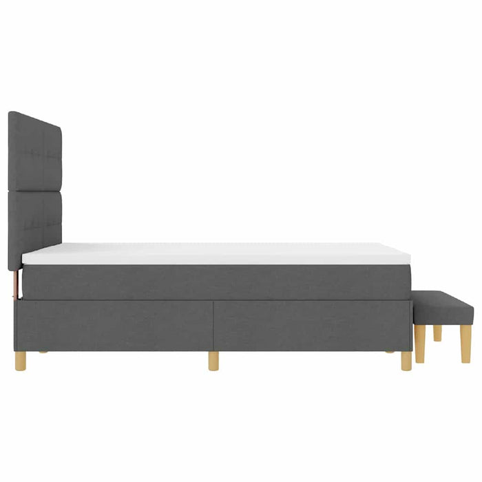 Pat cu arcuri cu saltea Gri închis 160 x 200 cm țesătură - WALTI WALTI