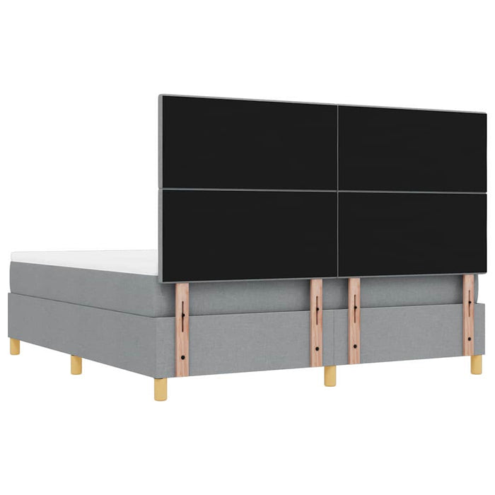 Pat cu arcuri cu saltea Gri deschis 180 x 200 cm țesătură - WALTI WALTI
