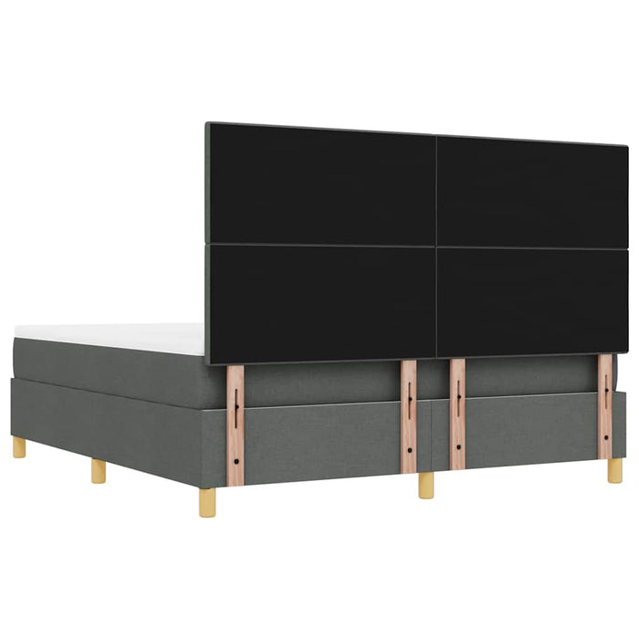 Pat cu arcuri cu headboard Gri închis 200 x 180 cm țesătură WALTI