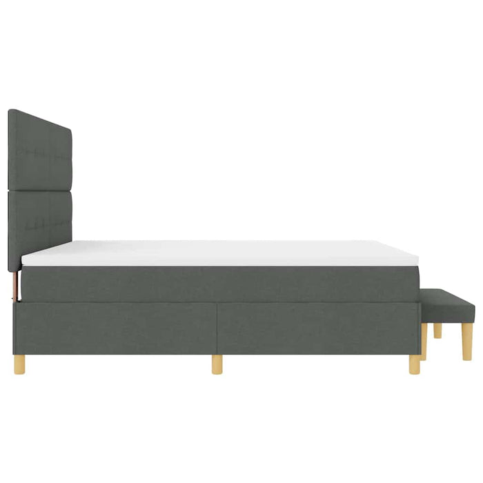 Pat cu arcuri cu headboard Gri închis 200 x 180 cm țesătură WALTI