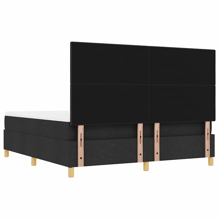 Pat cu arcuri cu saltea Negru 180 x 200 cm țesătură - WALTI WALTI