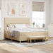 Pat cu arcuri cu saltea cu headboard Crem 180 x 200 cm țesătură - WALTI WALTI