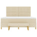 Pat cu arcuri cu saltea cu headboard Crem 180 x 200 cm țesătură - WALTI WALTI