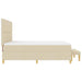 Pat cu arcuri cu saltea cu headboard Crem 180 x 200 cm țesătură - WALTI WALTI