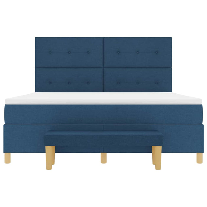 Pat cu arcuri cu pernă albastru 200 x 180 cm țesătură - WALTI WALTI
