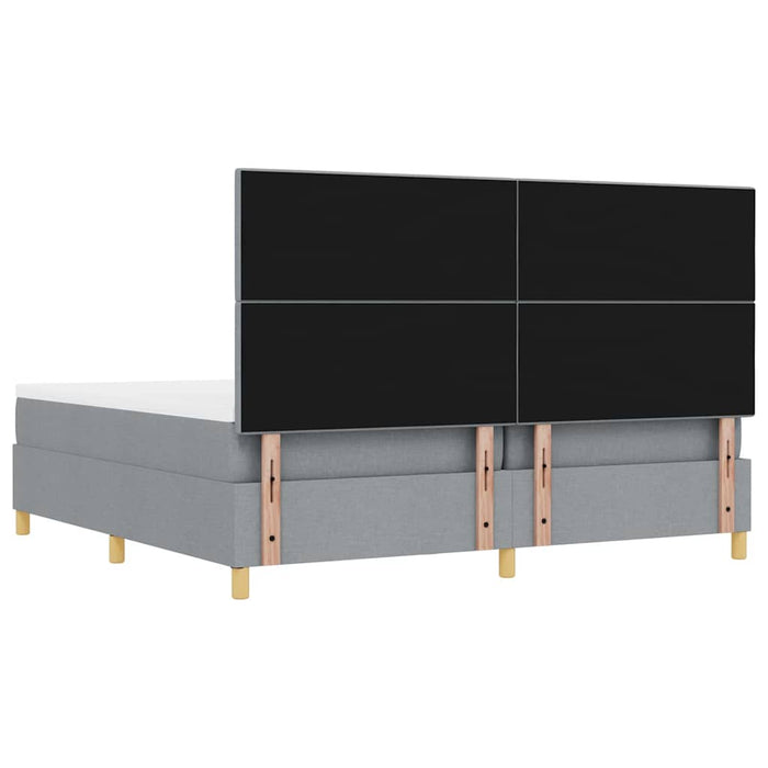 Pat cu arcuri cu headboard Gri deschis 200 x 200 cm țesătură WALTI