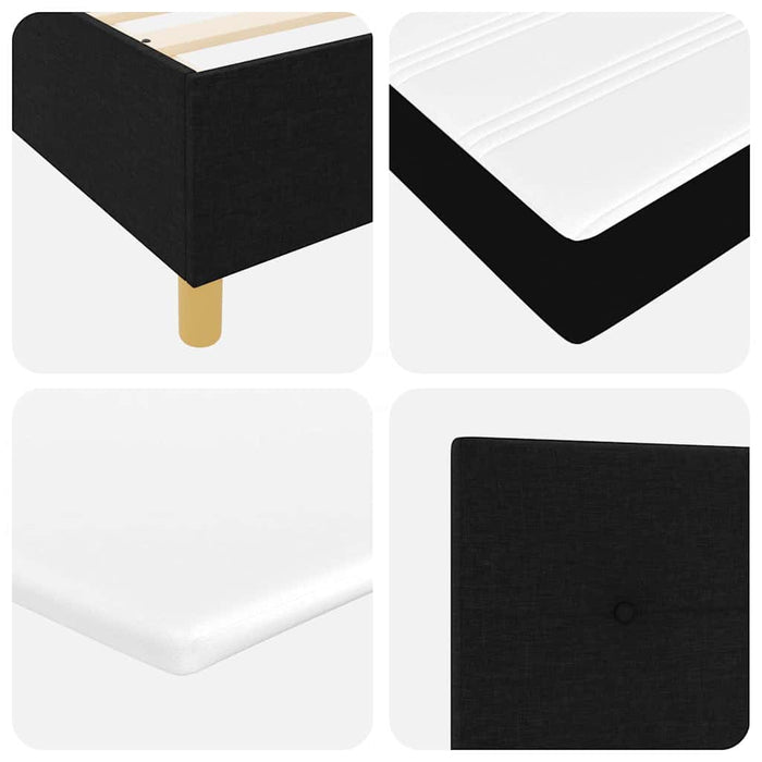 Pat cu arcuri cu headboard Negru 200 x 200 cm țesătură - WALTI WALTI
