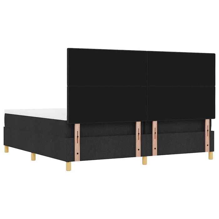 Pat cu arcuri cu headboard Negru 200 x 200 cm țesătură - WALTI WALTI