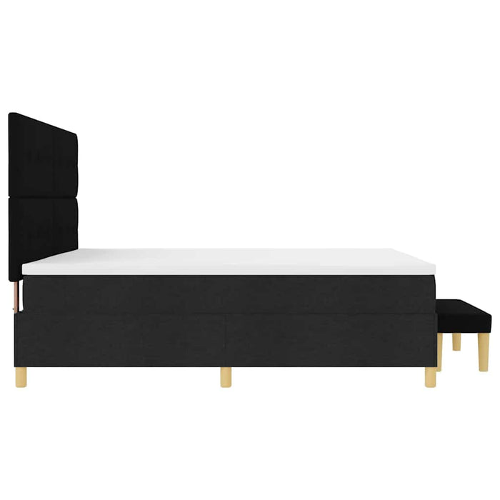 Pat cu arcuri cu headboard Negru 200 x 200 cm țesătură - WALTI WALTI
