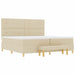 Pat cu arcuri cu saltea cu headboard Crem 200 x 200 cm țesătură - WALTI WALTI