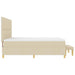 Pat cu arcuri cu saltea cu headboard Crem 200 x 200 cm țesătură - WALTI WALTI