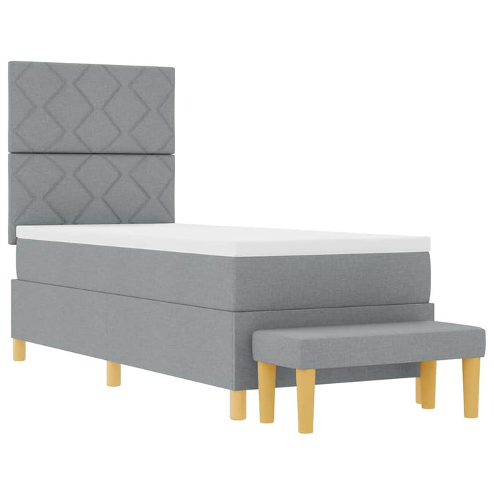 Pat cu arcuri cu saltea Gri deschis 80 x 200 cm țesătură - WALTI WALTI