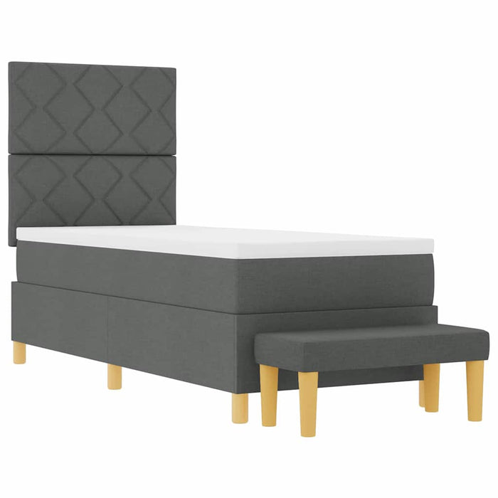 Pat cu arcuri cu saltea Gri închis 80 x 200 cm țesătură - WALTI WALTI