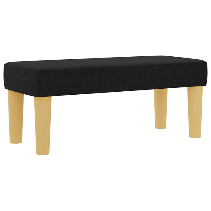 Pat cu arcuri cu pernă cu headboard Negru 200 x 80 cm țesătură WALTI