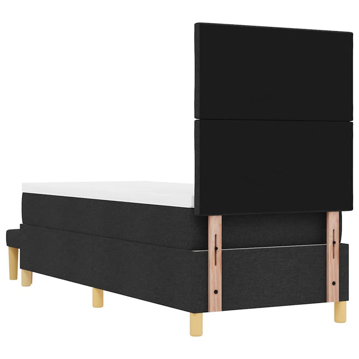 Pat cu arcuri cu pernă cu headboard Negru 200 x 80 cm țesătură WALTI