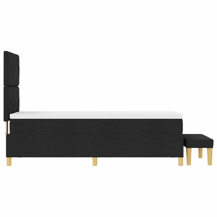 Pat cu arcuri cu pernă cu headboard Negru 200 x 80 cm țesătură WALTI